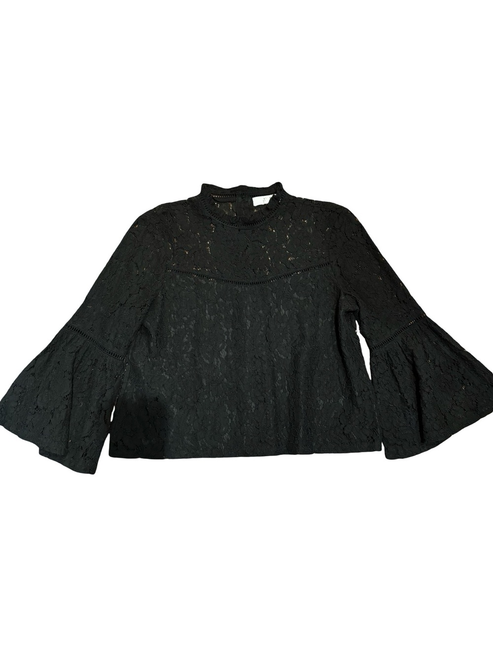 Jack by BB Dakota Black Lace Bell-Sleeve Blouse - Picture 3 of 10